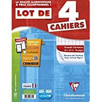 Los mejores  - Clairefontaine Metric - Cuaderno a cuadros (sin muelles de espiral- 96 páginas- 24 x 32 cm- 4 unidades)